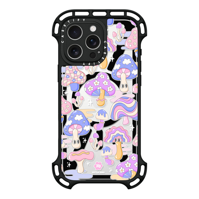 Huyen Dinh x CASETiFY iPhone 16 Pro Max ケース ブラック ウルトラ バウンスケース MagSafe対応 Mushroom Pattern