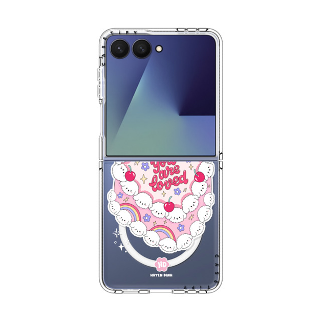 Huyen Dinh x CASETiFY Galaxy Z Flip7 ケース Dog,Animal クリア マグネット式 クリアケース You are loved cake with Bichon Bibo icing Back to School Huyen Dinh x CASETiFY Galaxy Z Flip7 ケース Dog,Animal クリア マグネット式 クリアケース You are loved cake with Bichon Bibo icing Back to School