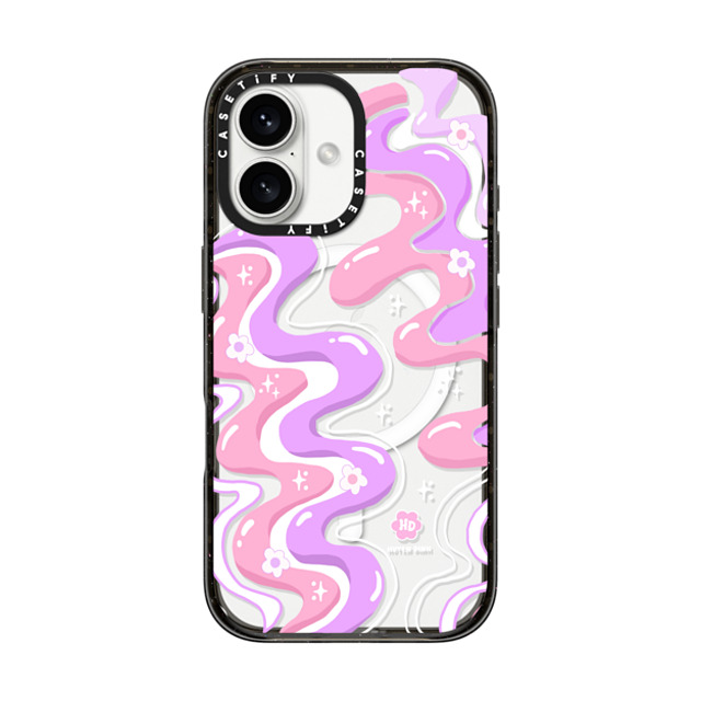Huyen Dinh x CASETiFY iPhone 16 ケース Floral,Quote ブラック インパクトケース MagSafe対応 Wavy Swirl Groovy Pattern Mother's Day Huyen Dinh x CASETiFY iPhone 16 ケース Floral,Quote ブラック インパクトケース MagSafe対応 Wavy Swirl Groovy Pattern Mother's Day