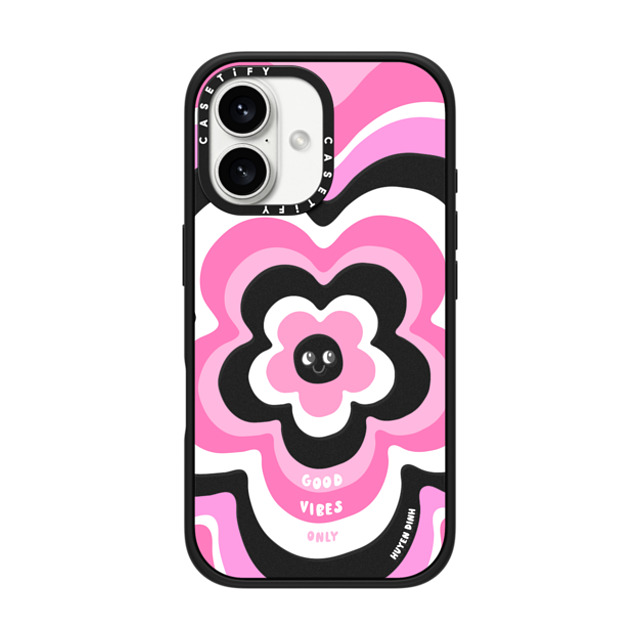 Huyen Dinh x CASETiFY iPhone 16 Case Floral,Quote Matte Black Impact Case MagSafe Compatible Pink Y2K Flower Pattern Mother's Day Huyen Dinh x CASETiFY iPhone 16 Case Floral,Quote Matte Black Impact Case MagSafe Compatible Pink Y2K Flower Pattern Mother's Day