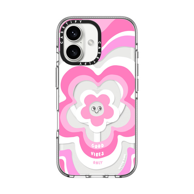 Huyen Dinh x CASETiFY iPhone 16 ケース Floral,Quote クリア クリア ケース MagSafe対応 Pink Y2K Flower Pattern Father's Day Huyen Dinh x CASETiFY iPhone 16 ケース Floral,Quote クリア クリア ケース MagSafe対応 Pink Y2K Flower Pattern Father's Day