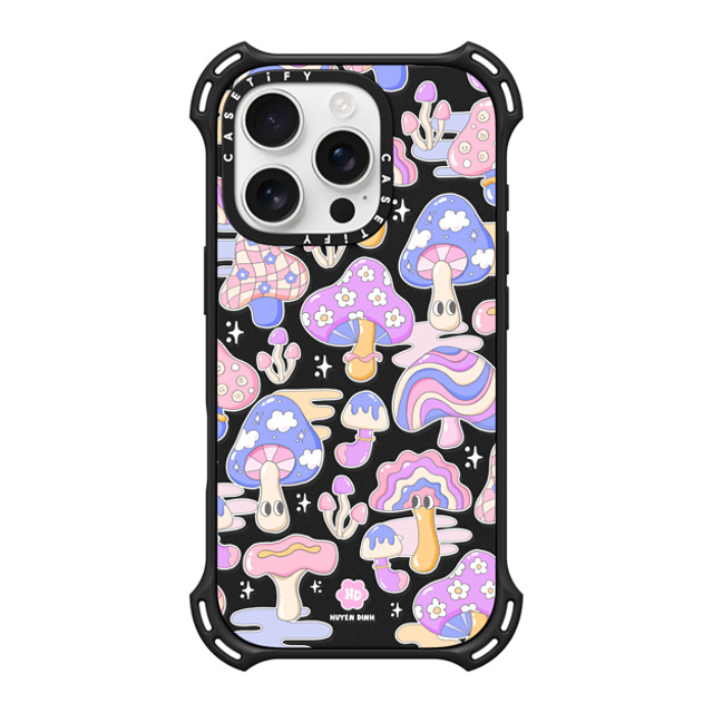 Huyen Dinh x CASETiFY iPhone 16 Pro Case Matte Black バウンスケース Mushroom Pattern Huyen Dinh x CASETiFY iPhone 16 Pro Case Matte Black バウンスケース Mushroom Pattern