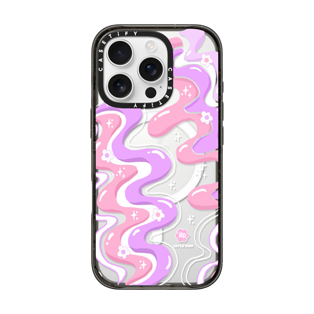 Huyen Dinh x CASETiFY iPhone 16 Pro ケース Floral,Quote ブラック インパクトケース MagSafe対応 Wavy Swirl Groovy Pattern Mother's Day Huyen Dinh x CASETiFY iPhone 16 Pro ケース Floral,Quote ブラック インパクトケース MagSafe対応 Wavy Swirl Groovy Pattern Mother's Day