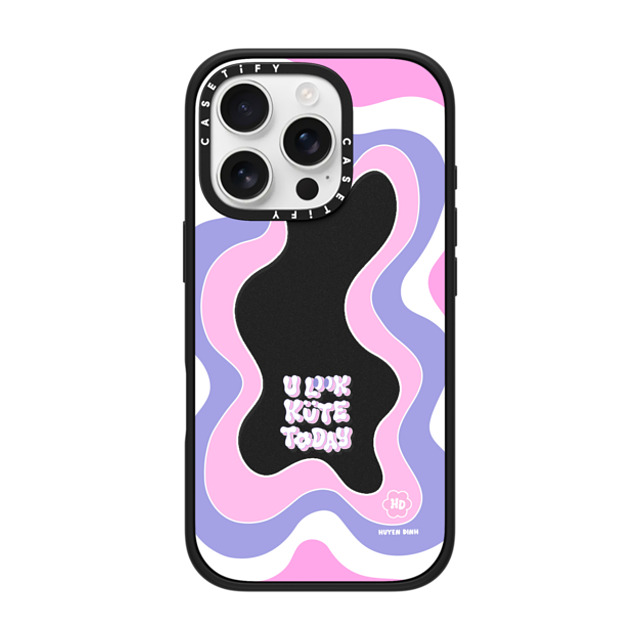 Huyen Dinh x CASETiFY iPhone 16 Pro ケース Floral,Quote マットブラック インパクトケース MagSafe対応 You Look Cute Wavy Frame Back to School Huyen Dinh x CASETiFY iPhone 16 Pro ケース Floral,Quote マットブラック インパクトケース MagSafe対応 You Look Cute Wavy Frame Back to School