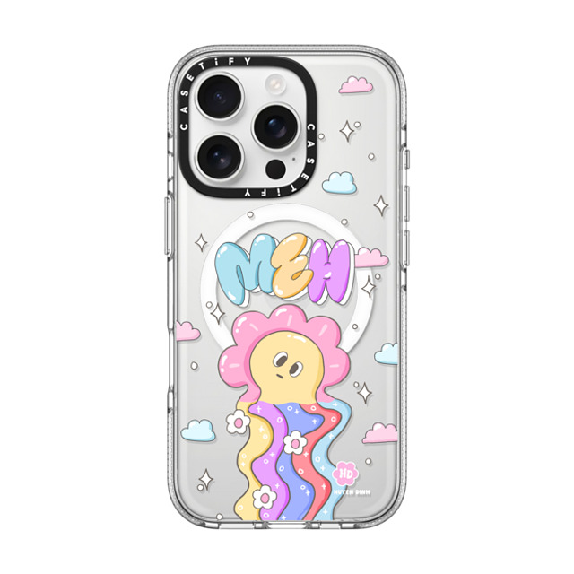 Huyen Dinh x CASETiFY iPhone 16 Pro ケース Floral,Quote クリア クリア ケース MagSafe対応 Meh Melting Face Emoji Back to School Huyen Dinh x CASETiFY iPhone 16 Pro ケース Floral,Quote クリア クリア ケース MagSafe対応 Meh Melting Face Emoji Back to School