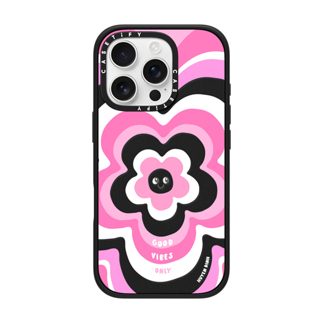 Huyen Dinh x CASETiFY iPhone 16 Pro ケース Floral,Quote マットブラック インパクトケース MagSafe対応 Pink Y2K Flower Pattern Father's Day Huyen Dinh x CASETiFY iPhone 16 Pro ケース Floral,Quote マットブラック インパクトケース MagSafe対応 Pink Y2K Flower Pattern Father's Day