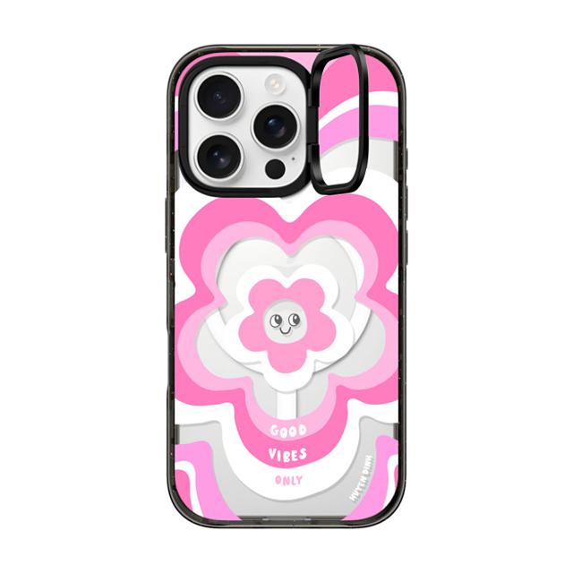 Huyen Dinh x CASETiFY iPhone 16 Pro ケース Floral,Quote ブラック インパクトリングスタンドケース MagSafe対応 Pink Y2K Flower Pattern Father's Day Huyen Dinh x CASETiFY iPhone 16 Pro ケース Floral,Quote ブラック インパクトリングスタンドケース MagSafe対応 Pink Y2K Flower Pattern Father's Day