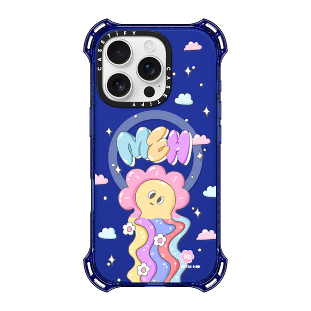 Huyen Dinh x CASETiFY iPhone 16 Pro Case Floral,Quote コバルトブルー バウンスケース Meh Melting Face Emoji Back to School Huyen Dinh x CASETiFY iPhone 16 Pro Case Floral,Quote コバルトブルー バウンスケース Meh Melting Face Emoji Back to School