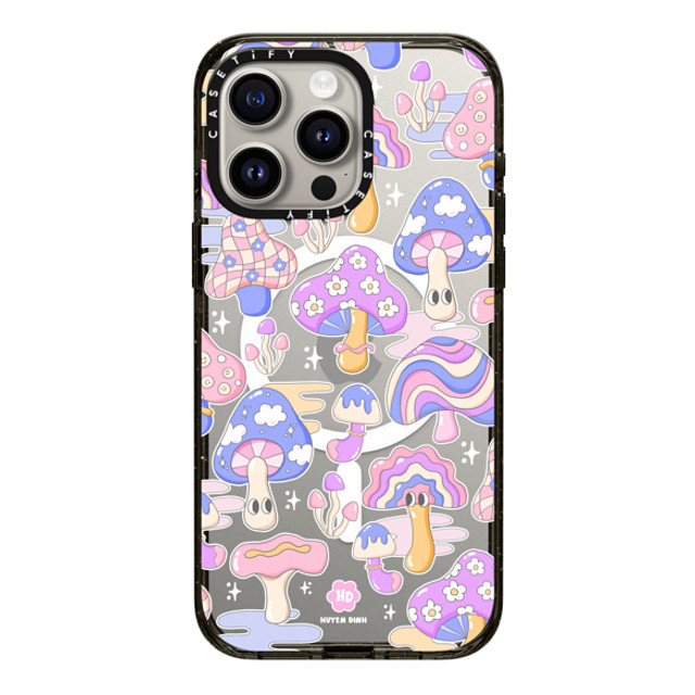 Huyen Dinh x CASETiFY iPhone 15 Pro Max ケース ブラック インパクトケース MagSafe対応 Mushroom Pattern