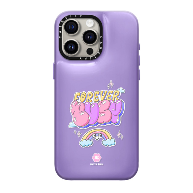 Huyen Dinh x CASETiFY iPhone 15 Pro Max ケース バイオレット パープル ピローケース Forever Busy Rainbow Type