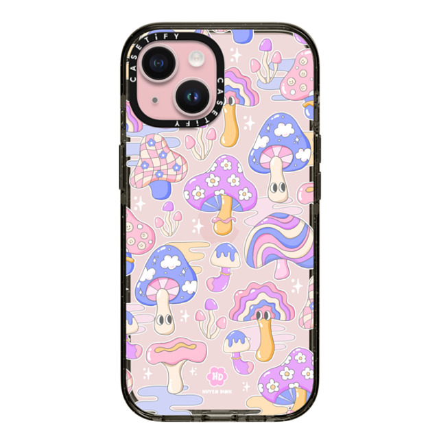 Huyen Dinh x CASETiFY iPhone 15 ケース ブラック インパクトケース Mushroom Pattern