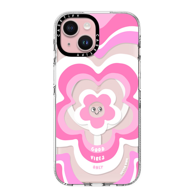 Huyen Dinh x CASETiFY iPhone 15 ケース Floral,Quote クリア クリア ケース MagSafe対応 Pink Y2K Flower Pattern Father's Day Huyen Dinh x CASETiFY iPhone 15 ケース Floral,Quote クリア クリア ケース MagSafe対応 Pink Y2K Flower Pattern Father's Day