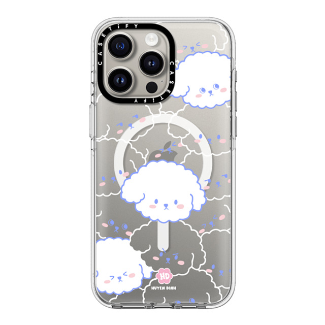 Huyen Dinh x CASETiFY iPhone 15 Pro Max ケース クリア クリア ケース MagSafe対応 Bichon Bibo Dog Pattern