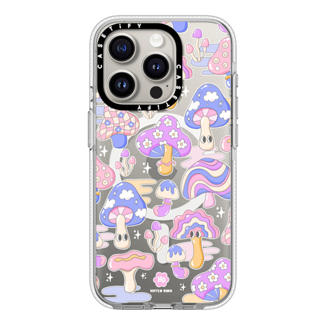 Huyen Dinh x CASETiFY iPhone 15 Pro ケース クリア クリア ケース MagSafe対応 Mushroom Pattern