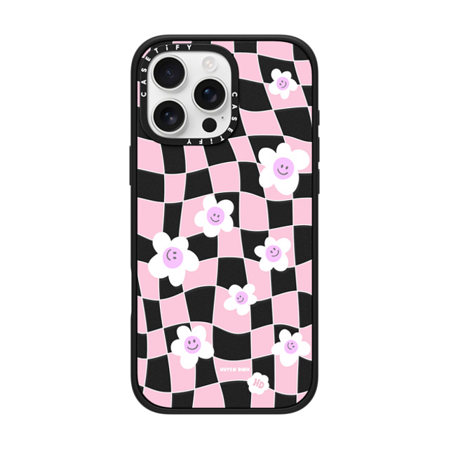 Huyen Dinh x CASETiFY iPhone 16 Pro Max ケース Floral,Quote マットブラック インパクトケース MagSafe対応 Pink Checkered Flowers Back to School Huyen Dinh x CASETiFY iPhone 16 Pro Max ケース Floral,Quote マットブラック インパクトケース MagSafe対応 Pink Checkered Flowers Back to School