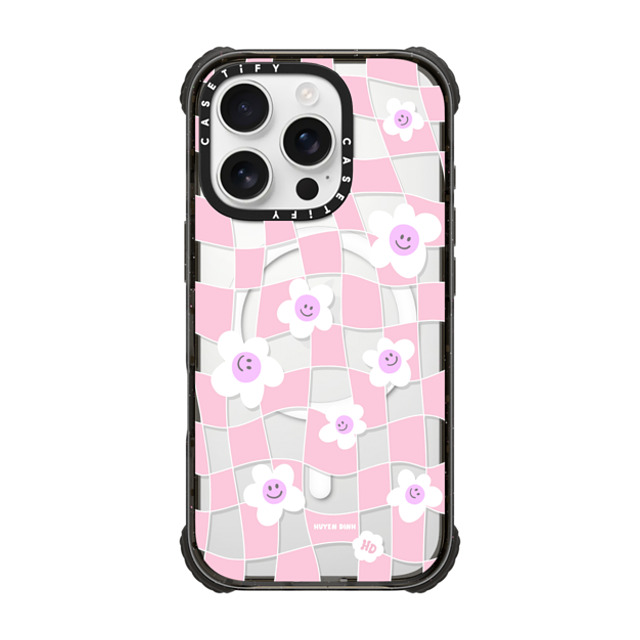 Huyen Dinh x CASETiFY iPhone 16 Pro Case Floral,Quote Black ウルトラ インパクトケース MagSafe 対応 Pink Checkered Flowers Back to School Huyen Dinh x CASETiFY iPhone 16 Pro Case Floral,Quote Black ウルトラ インパクトケース MagSafe 対応 Pink Checkered Flowers Back to School