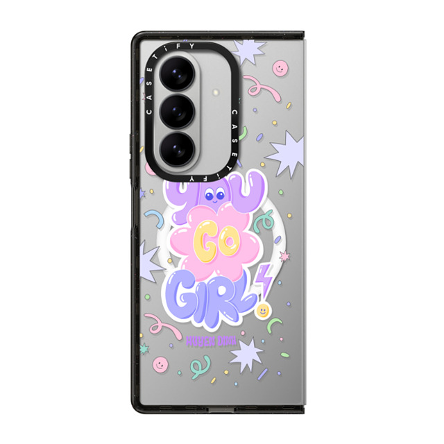 Huyen Dinh x CASETiFY Galaxy Z Fold7 ケース Sticker,Cartoon ブラック マグネット式 インパクトケース You Go Girl Back to School Huyen Dinh x CASETiFY Galaxy Z Fold7 ケース Sticker,Cartoon ブラック マグネット式 インパクトケース You Go Girl Back to School