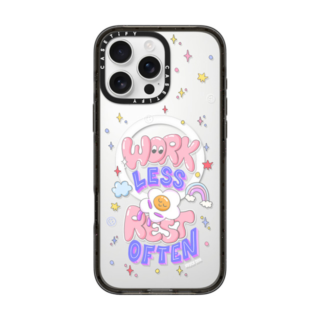 Huyen Dinh x CASETiFY iPhone 16 Pro Max ケース Floral,Heart ブラック インパクトケース MagSafe対応 Work Less Rest Often Father's Day Huyen Dinh x CASETiFY iPhone 16 Pro Max ケース Floral,Heart ブラック インパクトケース MagSafe対応 Work Less Rest Often Father's Day