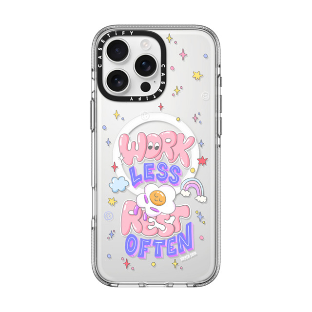 Huyen Dinh x CASETiFY iPhone 16 Pro Max Case Floral,Heart Clear Clear Case MagSafe Compatible Work Less Rest Often Father's Day Huyen Dinh x CASETiFY iPhone 16 Pro Max Case Floral,Heart Clear Clear Case MagSafe Compatible Work Less Rest Often Father's Day