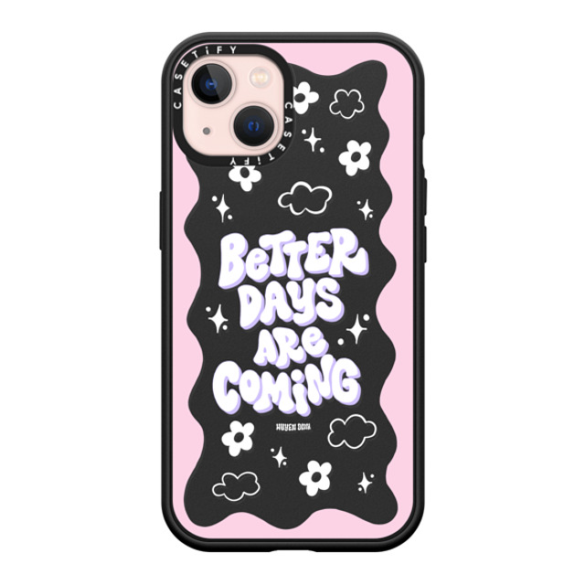 Huyen Dinh x CASETiFY iPhone 13 ケース マットブラック インパクトケース MagSafe対応 Better Days are Coming