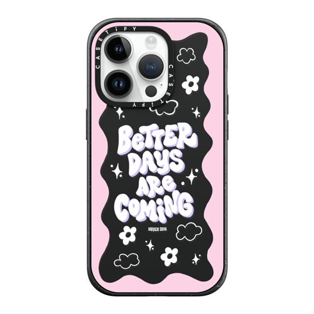 Huyen Dinh x CASETiFY iPhone 14 Pro ケース マットブラック インパクトケース MagSafe対応 Better Days are Coming