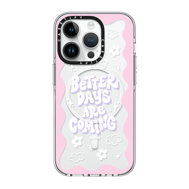 Huyen Dinh x CASETiFY iPhone 14 Pro ケース クリア クリア ケース MagSafe対応 Better Days are Coming