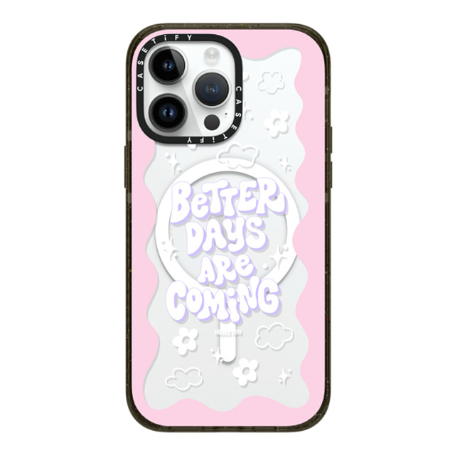 Huyen Dinh x CASETiFY iPhone 14 Pro Max ケース ブラック インパクトケース MagSafe対応 Better Days are Coming