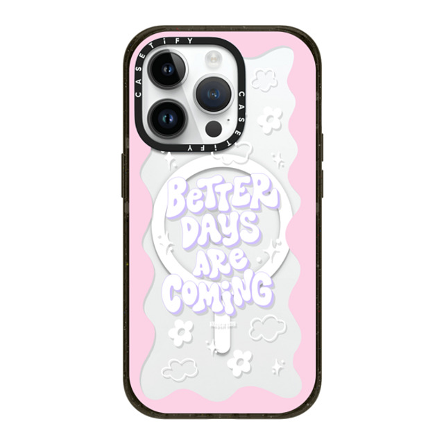 Huyen Dinh x CASETiFY iPhone 14 Pro ケース ブラック インパクトケース MagSafe対応 Better Days are Coming