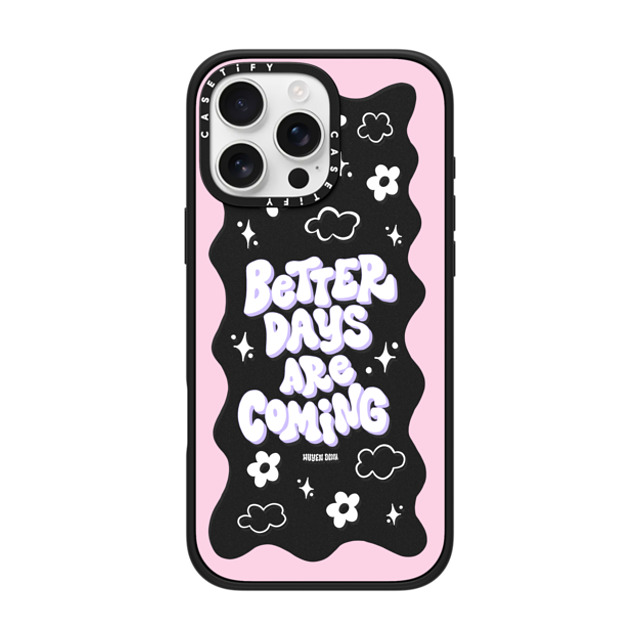 Huyen Dinh x CASETiFY iPhone 16 Pro Max ケース マットブラック インパクトケース MagSafe対応 Better Days are Coming