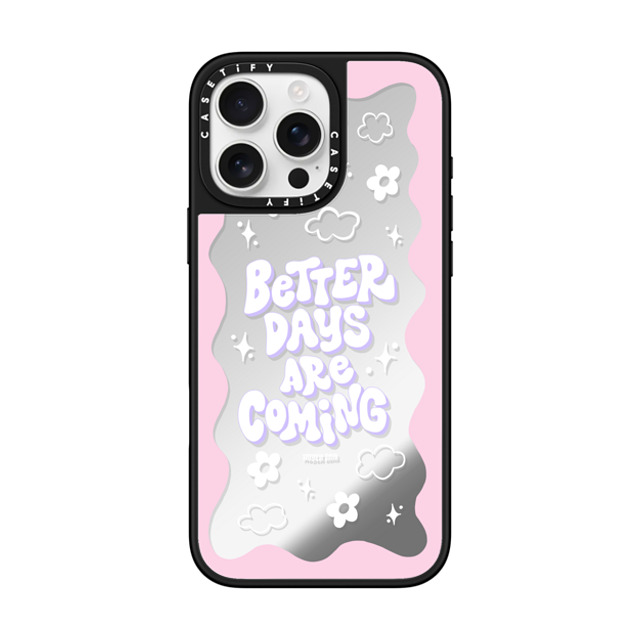 Huyen Dinh x CASETiFY iPhone 16 Pro Max ケース Silver on Black ミラーケース MagSafe対応 Better Days are Coming