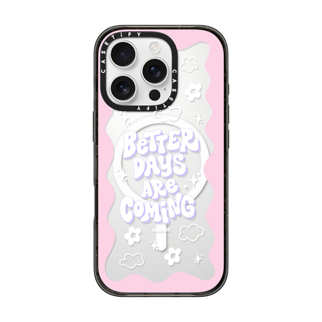 Huyen Dinh x CASETiFY iPhone 16 Pro ケース ブラック インパクトケース MagSafe対応 Better Days are Coming