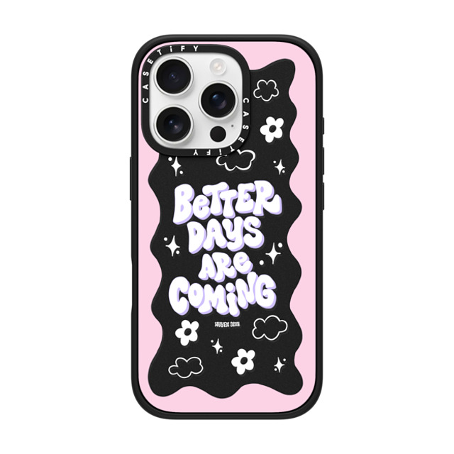 Huyen Dinh x CASETiFY iPhone 16 Pro ケース マットブラック インパクトケース MagSafe対応 Better Days are Coming