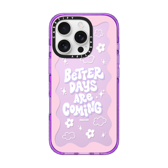 Huyen Dinh x CASETiFY iPhone 16 Pro ケース Floral,Heart パープル インパクトケース Better Days are Coming Father's Day Huyen Dinh x CASETiFY iPhone 16 Pro ケース Floral,Heart パープル インパクトケース Better Days are Coming Father's Day