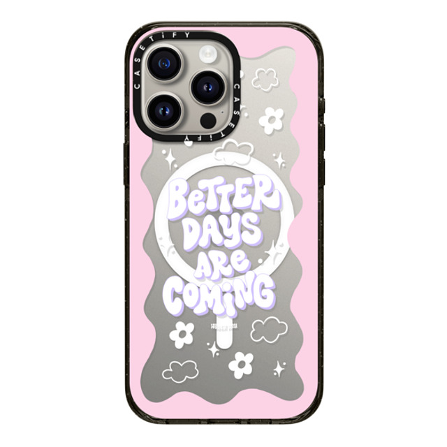 Huyen Dinh x CASETiFY iPhone 15 Pro Max ケース ブラック インパクトケース MagSafe対応 Better Days are Coming