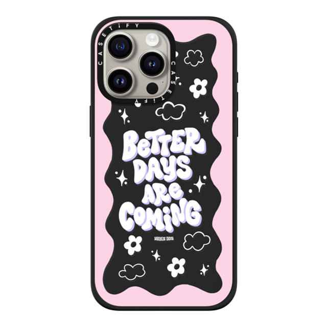 Huyen Dinh x CASETiFY iPhone 15 Pro Max ケース マットブラック インパクトケース MagSafe対応 Better Days are Coming