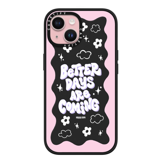 Huyen Dinh x CASETiFY iPhone 15 ケース マットブラック インパクトケース MagSafe対応 Better Days are Coming