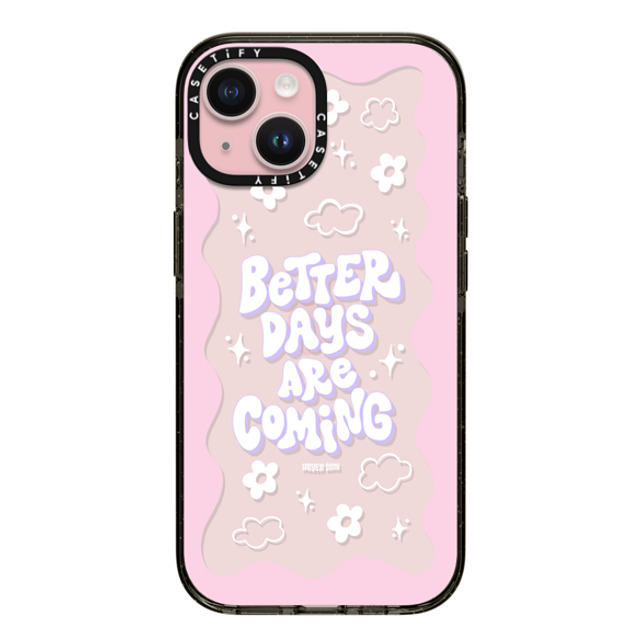 Huyen Dinh x CASETiFY iPhone 15 ケース ブラック インパクトケース Better Days are Coming