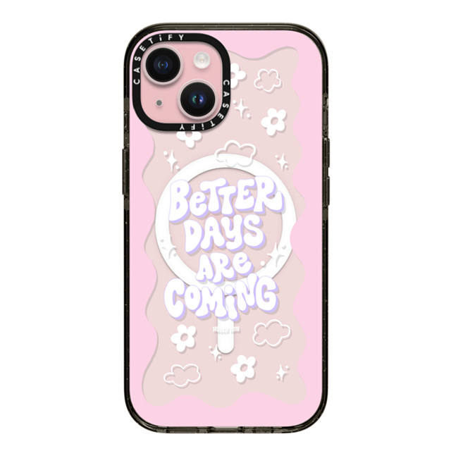 Huyen Dinh x CASETiFY iPhone 15 ケース ブラック インパクトケース MagSafe対応 Better Days are Coming