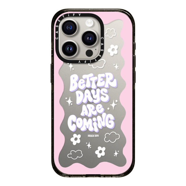 Huyen Dinh x CASETiFY iPhone 15 Pro ケース ブラック インパクトケース Better Days are Coming