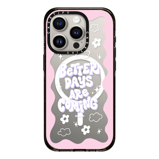 Huyen Dinh x CASETiFY iPhone 15 Pro ケース ブラック インパクトケース MagSafe対応 Better Days are Coming