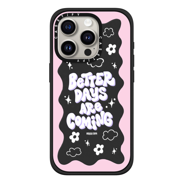 Huyen Dinh x CASETiFY iPhone 15 Pro ケース マットブラック インパクトケース MagSafe対応 Better Days are Coming