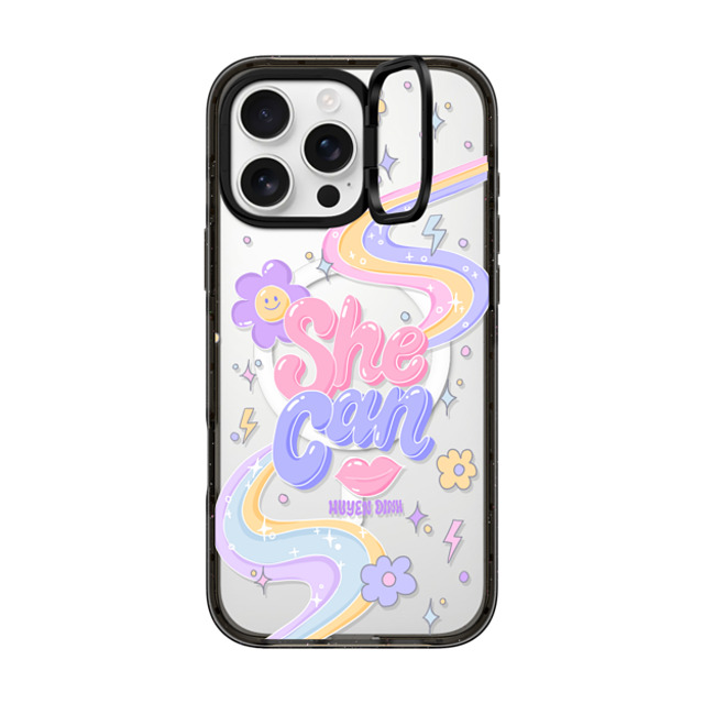 Huyen Dinh x CASETiFY iPhone 16 Pro Max Case Summer,Cartoon Black インパクトリングスタンドケース MagSafe対応 She Can Back to School Huyen Dinh x CASETiFY iPhone 16 Pro Max Case Summer,Cartoon Black インパクトリングスタンドケース MagSafe対応 She Can Back to School