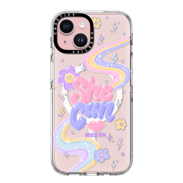 Huyen Dinh x CASETiFY iPhone 15 Case Summer,Cartoon クリア クリア ケース MagSafe対応 She Can Back to School Huyen Dinh x CASETiFY iPhone 15 Case Summer,Cartoon クリア クリア ケース MagSafe対応 She Can Back to School