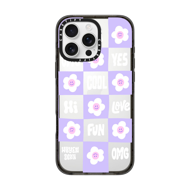 Huyen Dinh x CASETiFY iPhone 16 Pro Max ケース Floral,Checkered ブラック インパクトケース Pastel Flowers Checker Father's Day Huyen Dinh x CASETiFY iPhone 16 Pro Max ケース Floral,Checkered ブラック インパクトケース Pastel Flowers Checker Father's Day