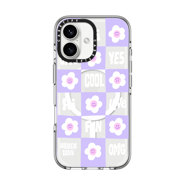 Huyen Dinh x CASETiFY iPhone 16 Case Floral,Checkered Clear Clear Case MagSafe Compatible Pastel Flowers Checker Mother's Day Huyen Dinh x CASETiFY iPhone 16 Case Floral,Checkered Clear Clear Case MagSafe Compatible Pastel Flowers Checker Mother's Day