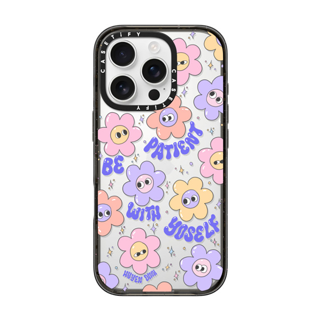 Huyen Dinh x CASETiFY iPhone 16 Pro ケース Floral,Cartoon ブラック インパクトケース Be Patient with Yourself Floral Back to School Huyen Dinh x CASETiFY iPhone 16 Pro ケース Floral,Cartoon ブラック インパクトケース Be Patient with Yourself Floral Back to School