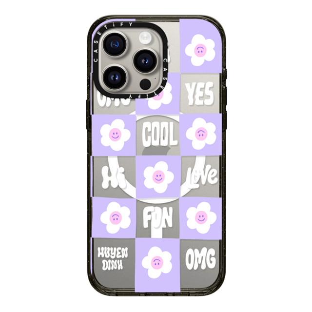 Huyen Dinh x CASETiFY iPhone 15 Pro Max Case Floral,Checkered Black Impact Case MagSafe Compatible Pastel Flowers Checker Mother's Day Huyen Dinh x CASETiFY iPhone 15 Pro Max Case Floral,Checkered Black Impact Case MagSafe Compatible Pastel Flowers Checker Mother's Day