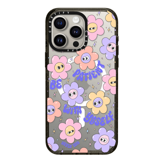Huyen Dinh x CASETiFY iPhone 15 Pro Max ケース Floral,Cartoon ブラック インパクトケース MagSafe対応 Be Patient with Yourself Floral Back to School Huyen Dinh x CASETiFY iPhone 15 Pro Max ケース Floral,Cartoon ブラック インパクトケース MagSafe対応 Be Patient with Yourself Floral Back to School
