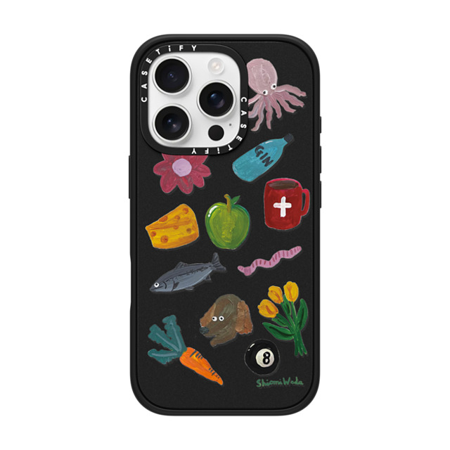 Shiomi Wada x CASETiFY iPhone 16 Pro Case Cartoon Matte Black Impact Case MagSafe Compatible Things around me Back to School Shiomi Wada x CASETiFY iPhone 16 Pro Case Cartoon Matte Black Impact Case MagSafe Compatible Things around me Back to School