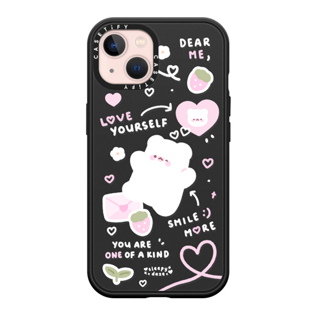 sleepydaze x CASETiFY iPhone 13 ケース マットブラック インパクトケース MagSafe対応 love letter by sleepydaze